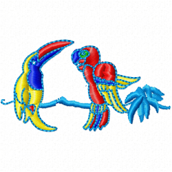 Parrots Embroidery Design 5 Parrots Embroidery Design 5